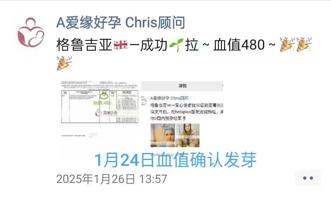 格鲁吉亚试管婴儿助孕爱心使者25周产检顺利通过