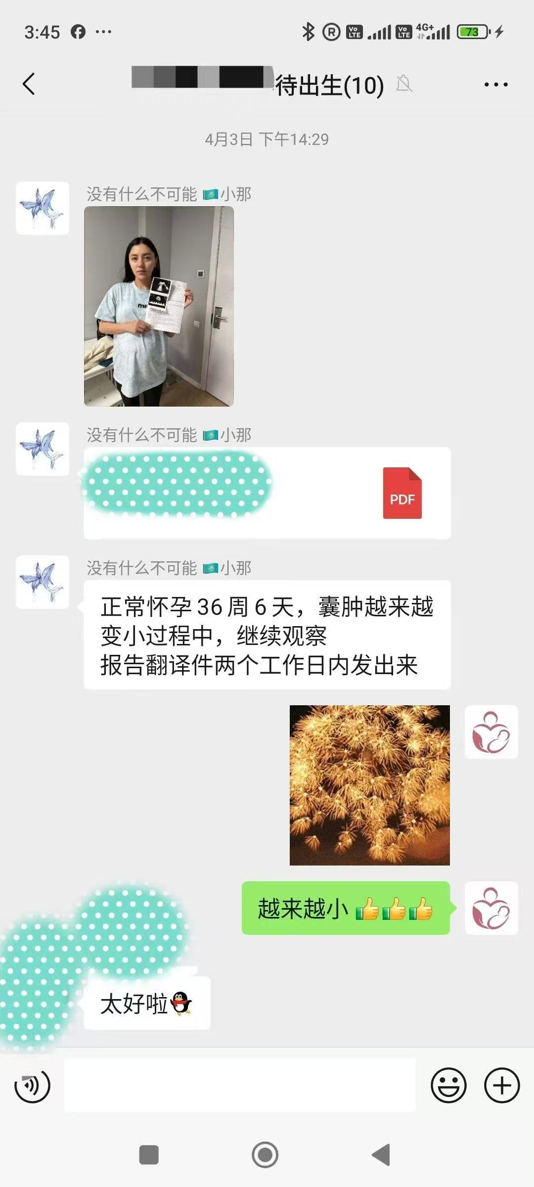 格鲁吉亚试管婴儿助孕爱心使者36周产检顺利通过
