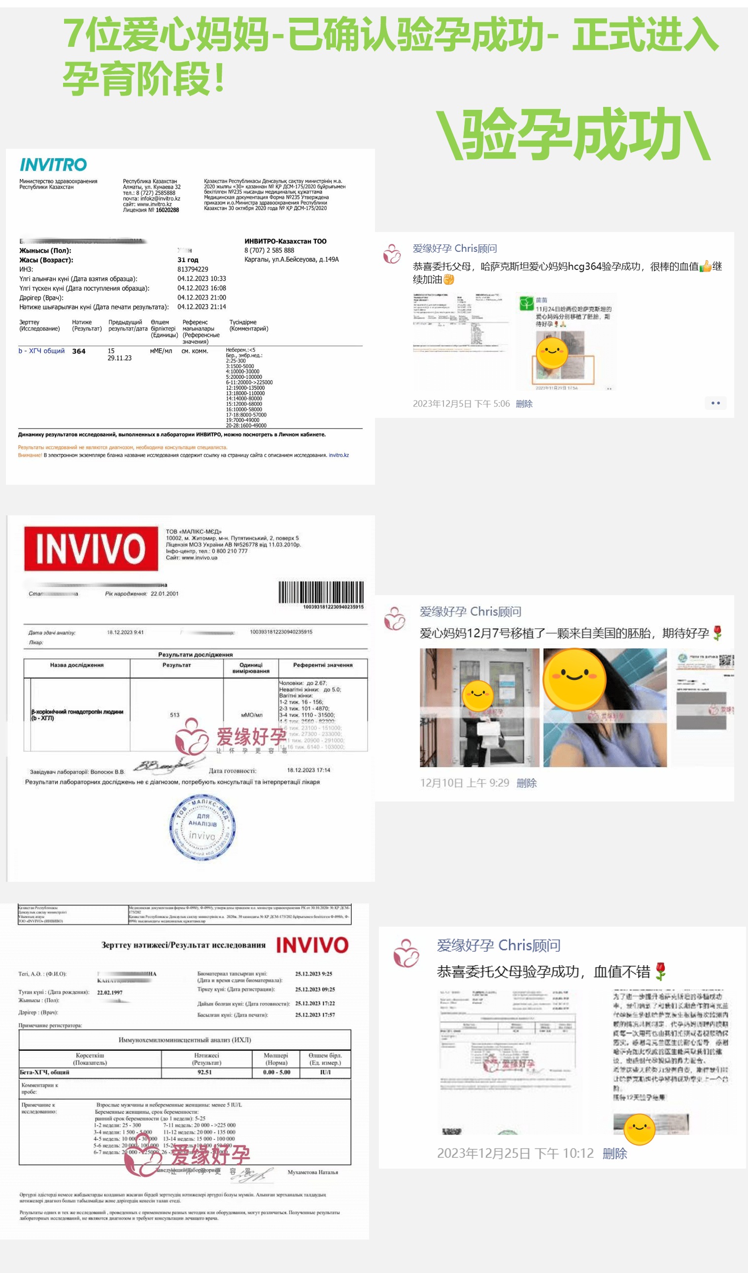 爱缘好孕:12月试管婴儿助孕好孕简报